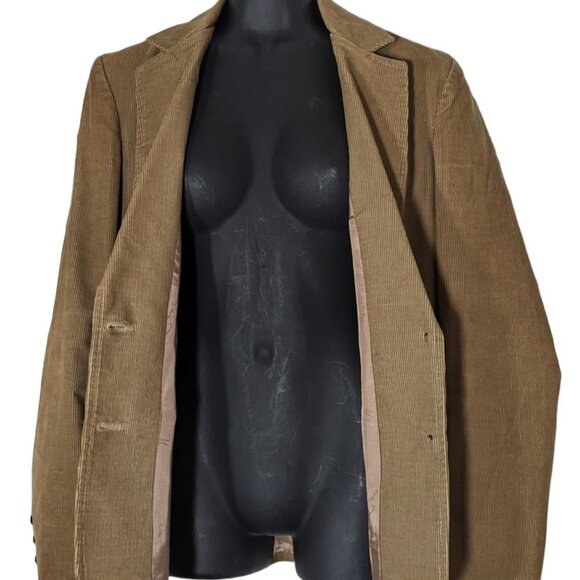 Vintage Womens Oscar de La Renta Tan Corduroy Two Button Career Blazer Jacket XS - Picture 2 of 7